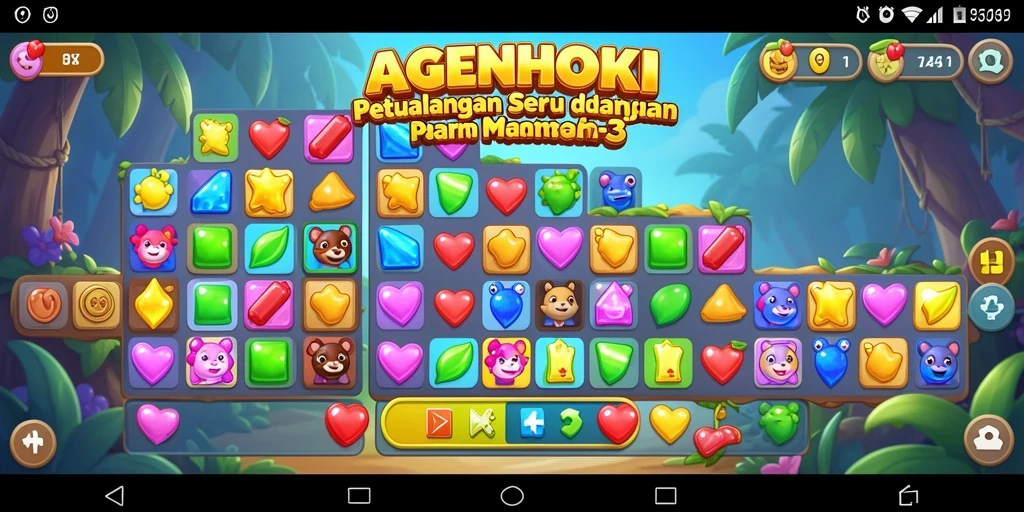 Tampilan gameplay AGENHOKI yang penuh warna dan menantang.