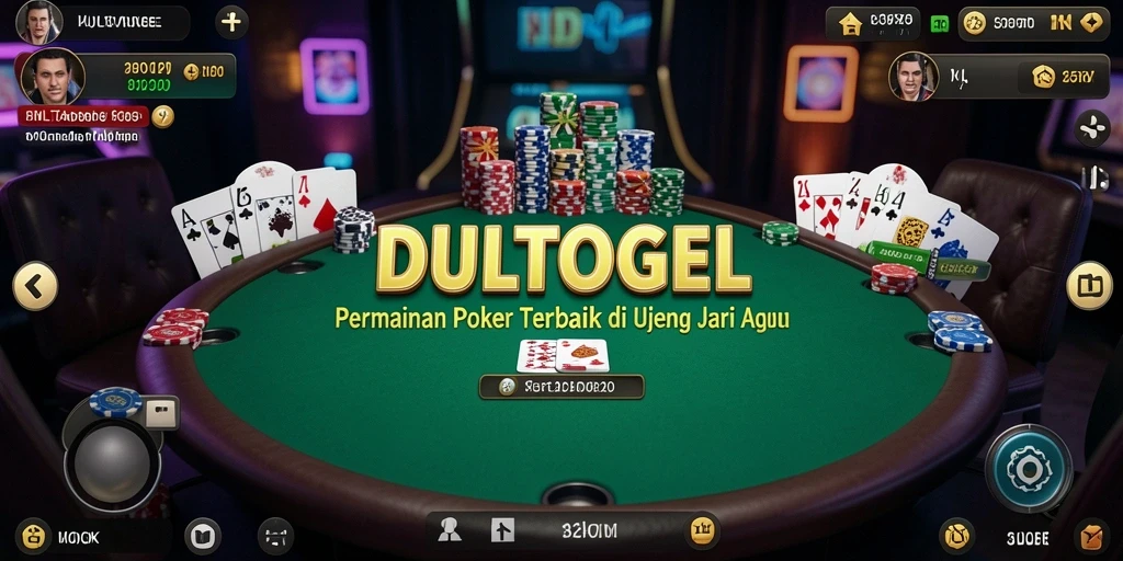 Screenshot gameplay DULTOGEL menampilkan suasana poker yang seru dan interaktif.