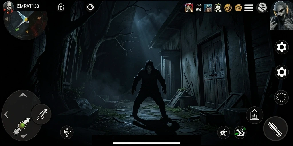 Tampilan gameplay menegangkan di dalam dunia horor yang menyeramkan.