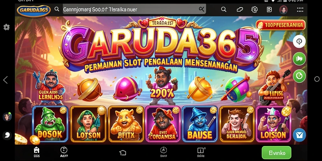 Screenshot utama GARUDA365 menampilkan gameplay slot yang seru.