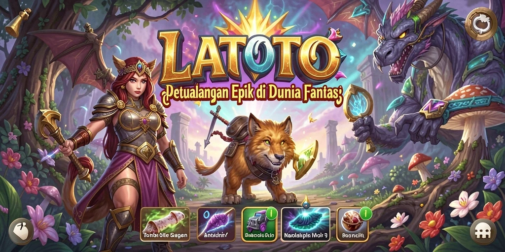 Screenshot gameplay LATOTO dengan karakter beraksi di dunia fantasi.