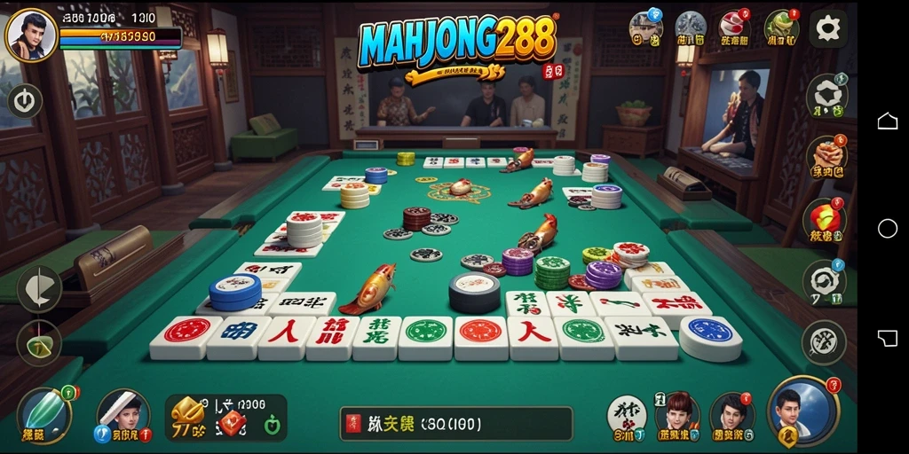 Tampilan utama gameplay MAHJONG288 saat memancing di laut lepas.